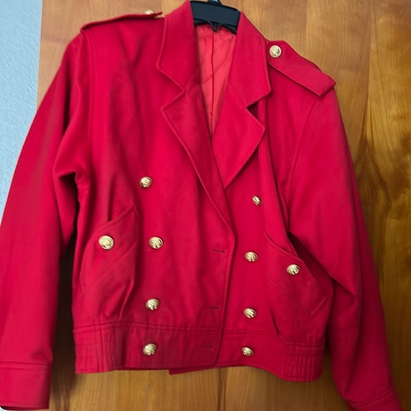 Vintage 70’s or 80’s  Burberrys red jacket/ blazer . Size 34 - Picture 1 of 6